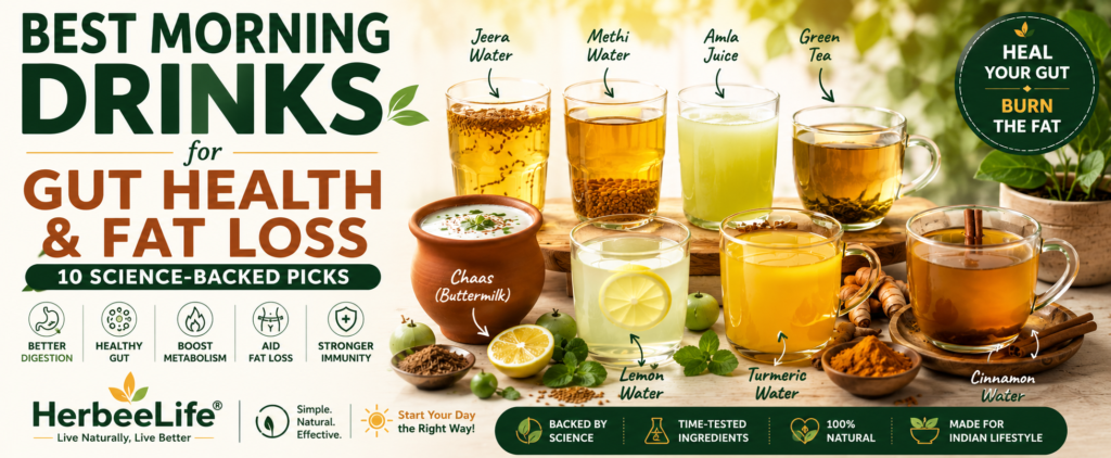 Best Morning Drinks for Gut Health and Fat Loss: 10 Science-Backed Indian Drinks