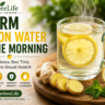 Warm lemon water benefits with fresh lemon and ginger
